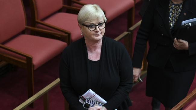 Senator Linda Reynolds in the Senate Chamber at Parliament House in Canberra. Picture: NCA NewsWire / Martin Ollman