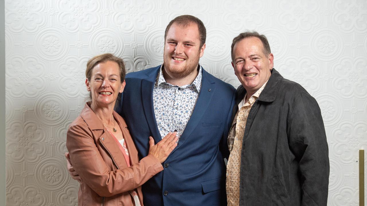 Alana, Jacob and Wayne Arbuthnot at the Nelson Park school graduation 2022. Picture: Brad Fleet