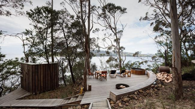 Aerie house by Braye at Tinderbox is Airbnb's most wish-listed home in Tasmania. Picture: SUPPLIED