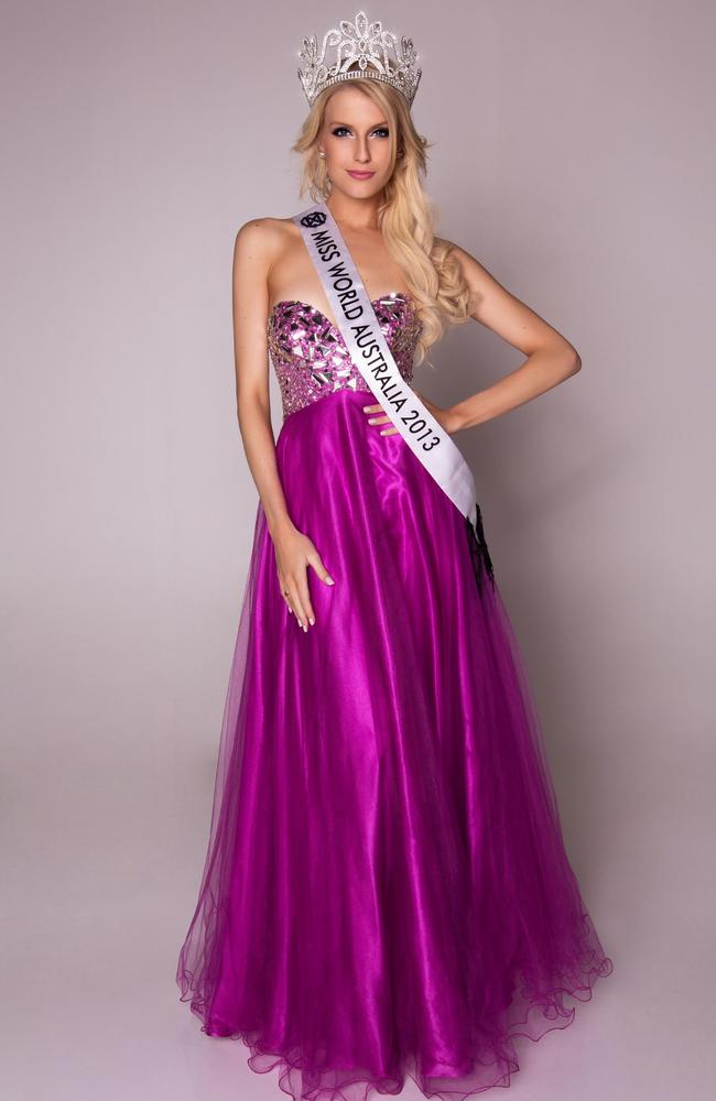 Erin Holland as the 2013 Miss World Australia. Picture: Neil Dixon/Swan Studios.