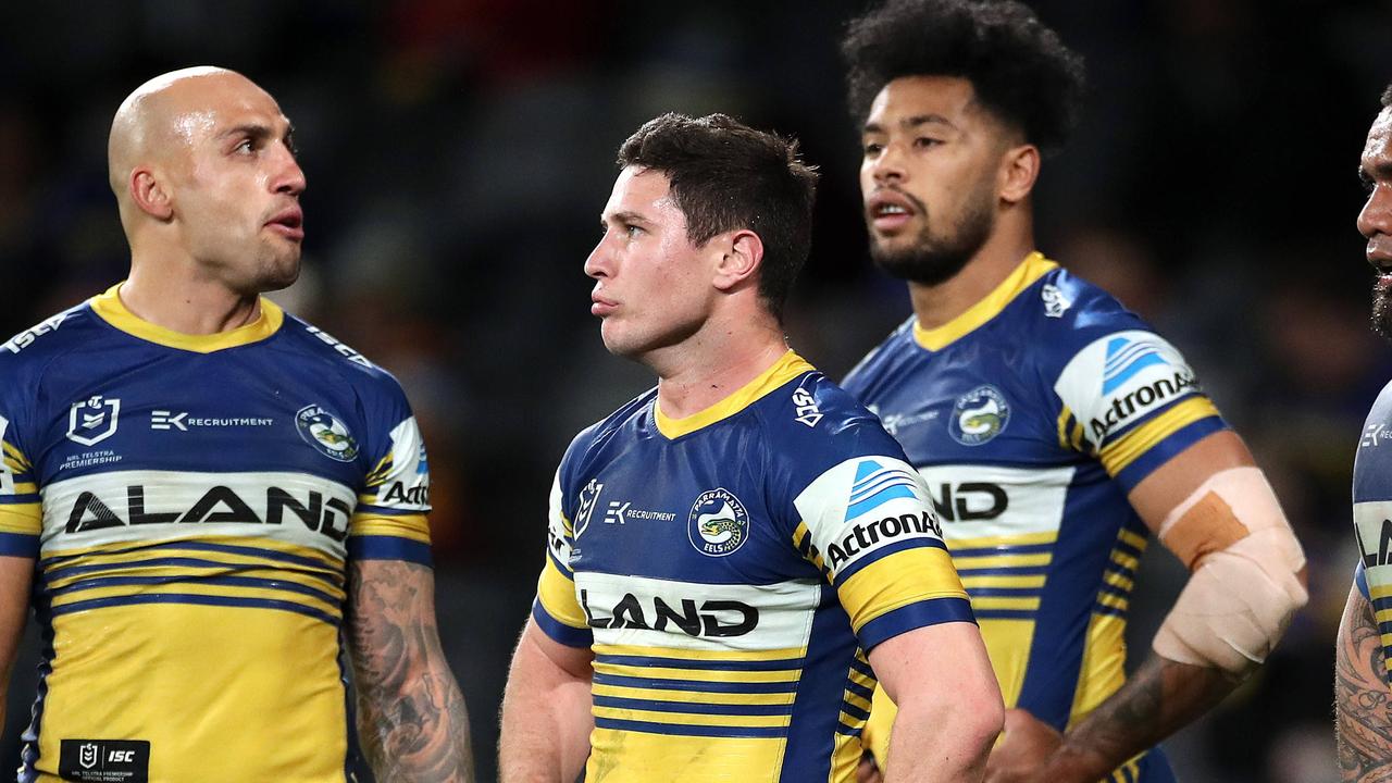 Nrl 2020 Parramatta Eels V South Sydney Rabbitohs Defence Waqa Blake Blake Ferguson Mitchell Moses