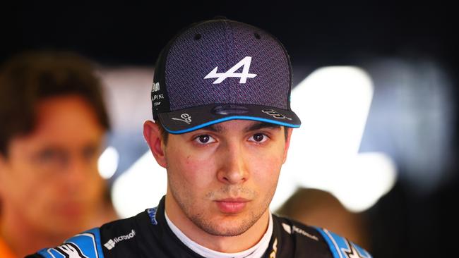 BAKU, AZERBAIJAN – APRIL 28: Esteban Ocon of France and Alpine F1 looks on in the garage during practice ahead of the F1 Grand Prix of Azerbaijan at Baku City Circuit on April 28, 2023 in Baku, Azerbaijan. (Photo by Alex Pantling/Getty Images)