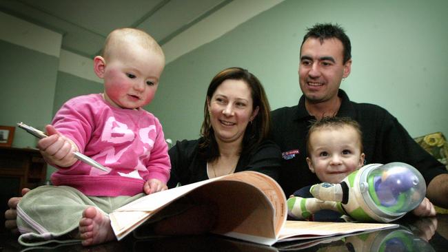 Tammie and Guy Wightman with their children Emma and Drew completing a previous Census form.