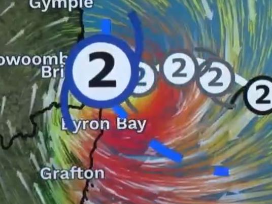 Tropical Cyclone Albert will make landfall and pass over the Brisbane CBD early on Friday morning. Picture: Supplied/ BoM