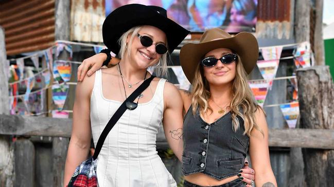 Tara and Carley Stevens at the Gympie Muster. Picture: Patrick Woods.