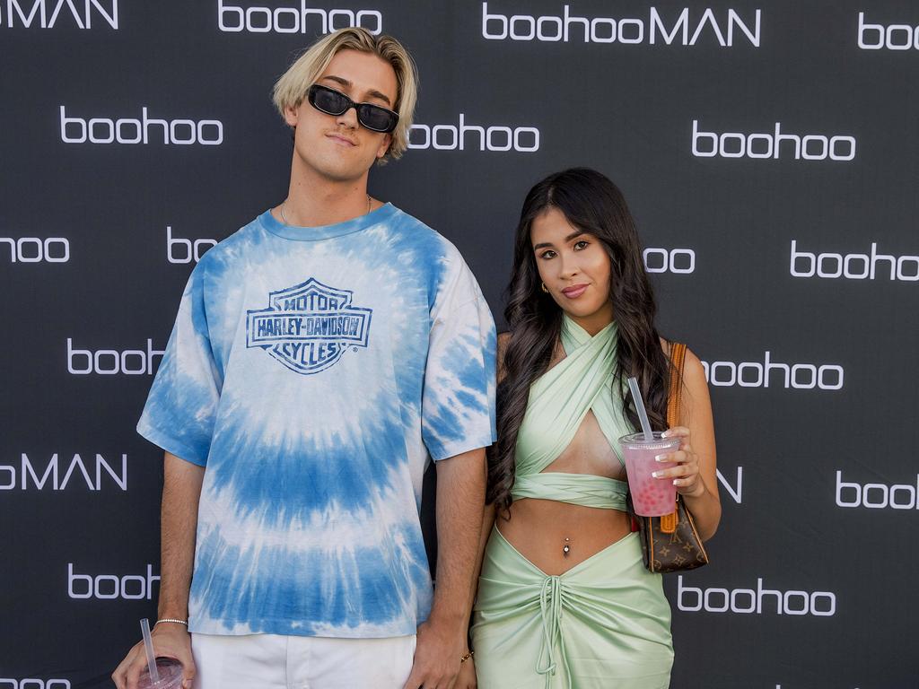 Matt Boughton Tia Mannion at Fashion label boohoo’s gifting suite event at Miss Mee in Nobby Beach. Picture: Jerad Williams