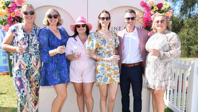 Kym McManus, Jenn Chapman, Susan Toft, Jayne McIntyre, Raphael McGowan and Angela Dowse at Coastline BMW Polo by the Sea. Picture: Patrick Woods.