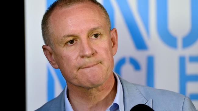 Premier Jay Weatherill addresses journalists after receiving the citizens’ jury report into the nuclear dump. Picture: Mark Brake