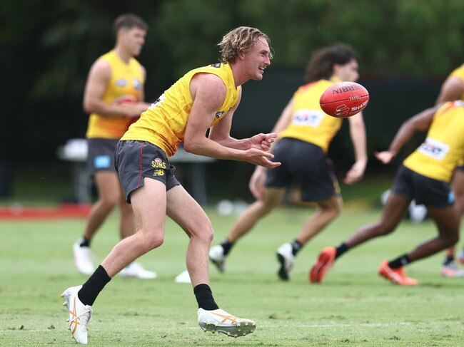 Sam Clohesy training for the Suns in pre-season. Picture: Chris Hyde/Getty Images