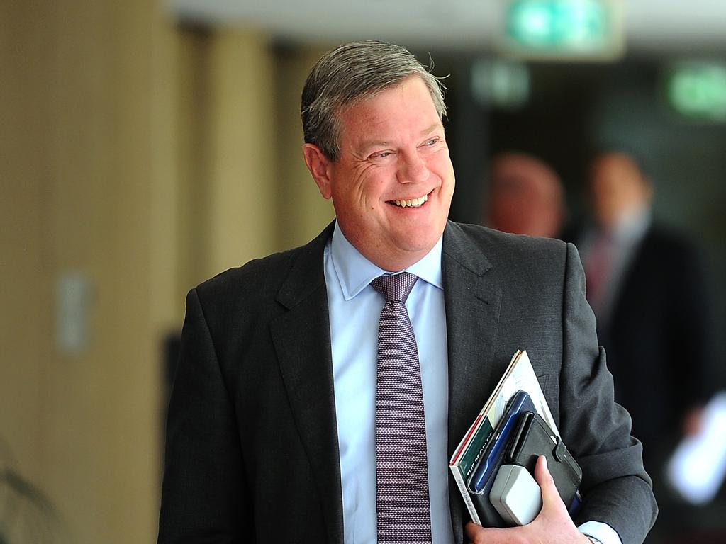 Tim Nicholls MP Politicians leaving State Parliament question time. Thursday August 23, 2018. (AAP image, John Gass)