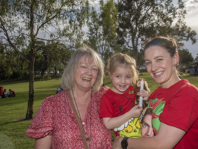 Kerry Kendrigan, Andi Kendrigan, Shanie Kendrigan at the 2024 Mildura Christmas Carols. Picture: Noel Fisher