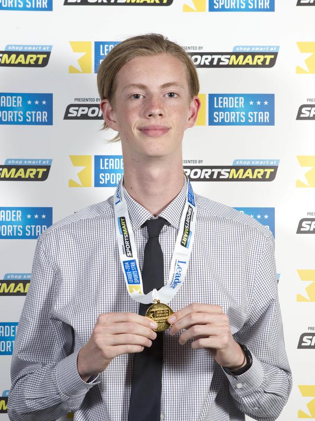 In less than a year after trying out for the Greater Melbourne Volleyball Academy, Ivanhoe 15-year-old Dominic Andrews is already proving to be one stellar volleyballer to watch, wining a Sports Star Award. Picture: Sarah Matray