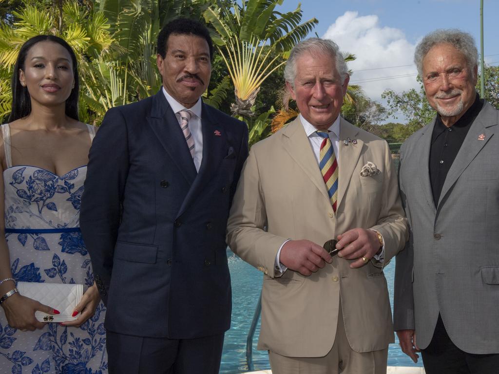 Lionel Richie with his girlfriend Lisa Parigi, King Charles and Tom Jones in 2019. Picture: Arthur Edwards/Getty Images