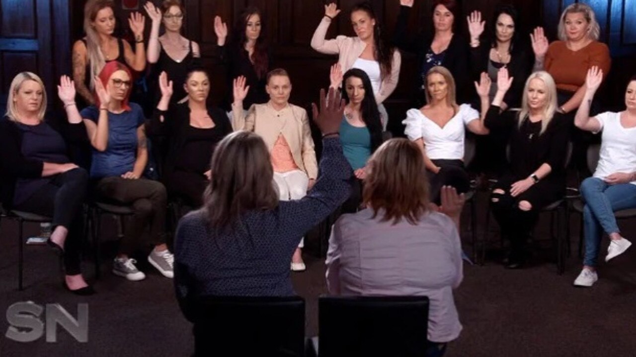 A group of former patients of Dr Blackstock appeared on Sunday Night earlier this year. Source: Channel 7