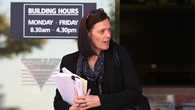 Tamborine Mountain State High Principal Tracey Brose leaves Southport Court after the another day of her defamation case. Picture: Adam Head