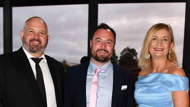 Dan Maroszek, Connor Ross and Michelle Hay at the Fraser Coast Business &amp; Tourism Awards in Maryborough. Picture: Patrick Woods.