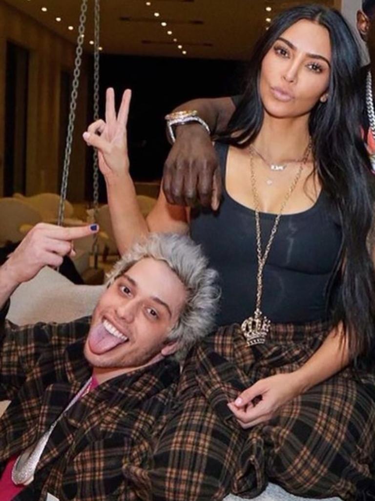 Kim Kardashian and boyfriend Pete Davidson with Flavor Flav. Picture: Instagram