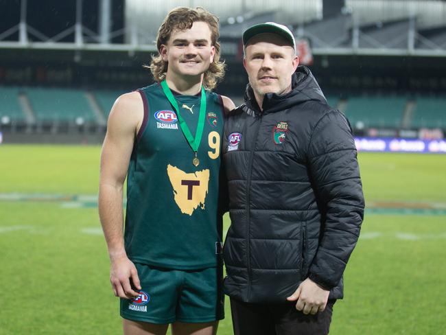 Harry Bayles was best on ground for Tasmania in this year’s clash with NSW/ACT. Picture: Linda Higginson