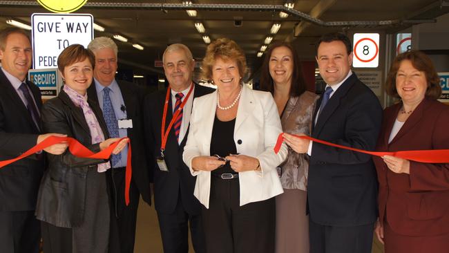 NSW Health Minister Jillian Skinner, Penrith state Liberal MP Stuart Ayres, then Londonderry MP Bart Bassett, then Blue Mountains MP Roza Sage and Mulgoa MP Tanya Davies and hospital staff at the official opening of Nepean Hospital’s new multi-level parking facility in 2013.