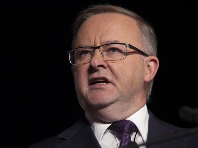 Federal Labor leader Anthony Albanese is seen during an address to the Queensland Media Club in Brisbane, Wednesday, February 19, 2020. Federal Labor leader Anthony Albanese will vow to improve Australia's superannuation system in a major policy speech. (AAP Image/Glenn Hunt) NO ARCHIVING