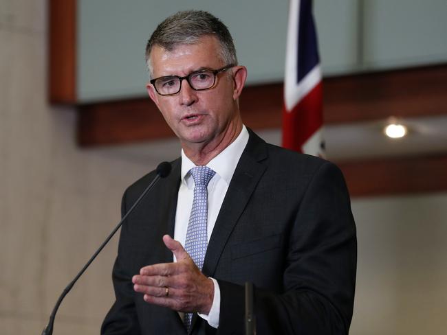 LNP Deputy Leader and Shadow Treasurer Tim Mander, LNP Costings at the Premiers' Hall, Parliamentary Annexe. Brisbane. Photographer: Liam Kidston.