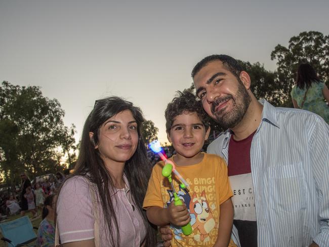 Noor Hussein, Saif Hussein and Ali Hussein having a great time at Nowingi Place in Mildura for NYE 2024. Picture: Noel Fisher