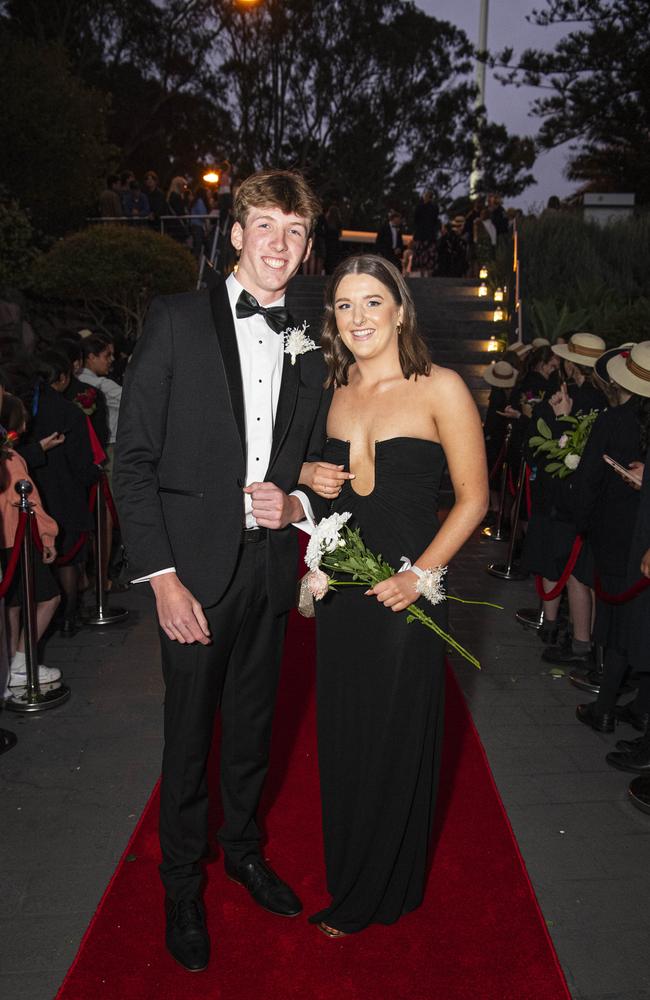 Kenzie Dwan and partner Xavier Lindemann arrive at The Glennie School formal at Picnic Point, Thursday, September 12, 2024. Picture: Kevin Farmer