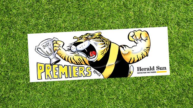 Grab your Herald Sun Tigers Premiers sticker.