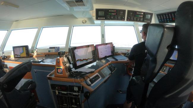 Southern Ranger skipper Matt Read drives research vessel to Western Kangaroo Island Sanctuary Zone. Picture: Jamie Hicks/Department for Environment and Water