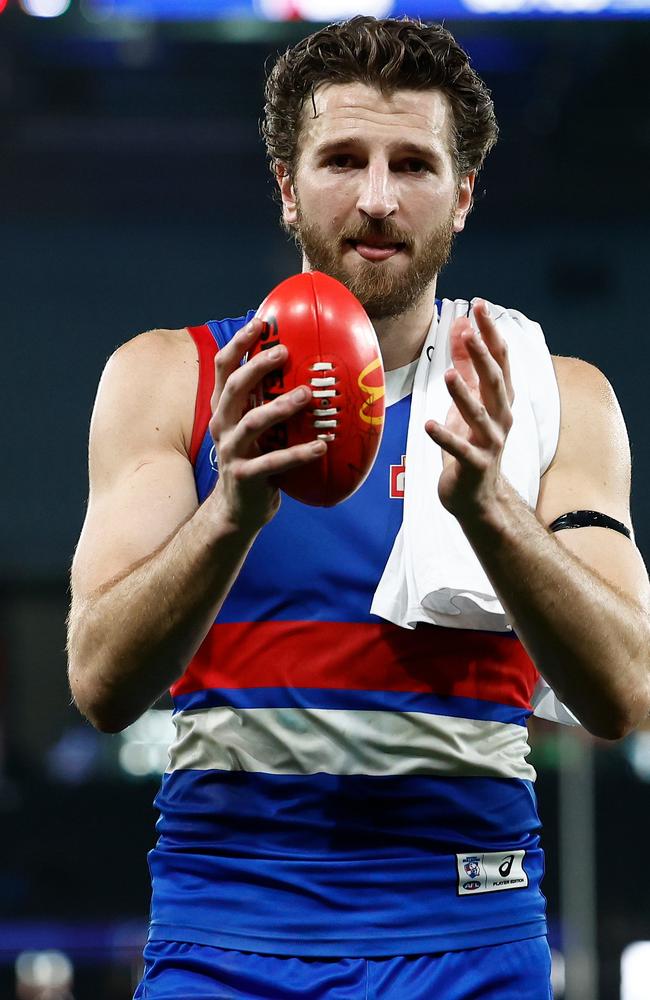 Marcus Bontempelli and the could still miss finals. Picture: Michael Willson/AFL Photos via Getty Images.