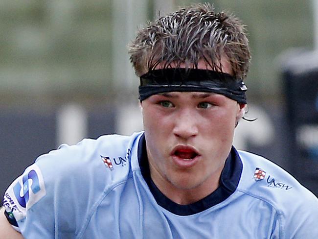 Aston Weir   for Waratahs.  Under 16s Waratahs  v Melbourne Rebels in Super Rugby National Championships Round 1 at Leichhardt Oval. Picture: John Appleyard.