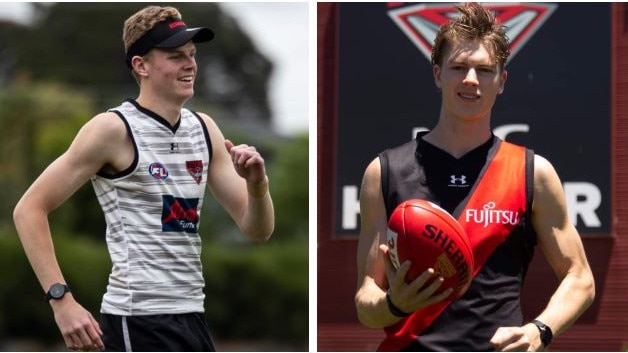 Essendon draftees Cody Brand and Josh Eyre. Pictures: Essendon FC