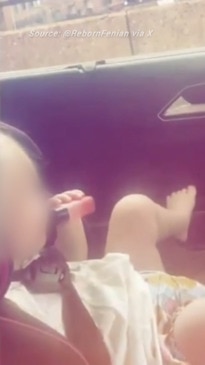 'Abuse': Baby puffs on vape before coughing fit