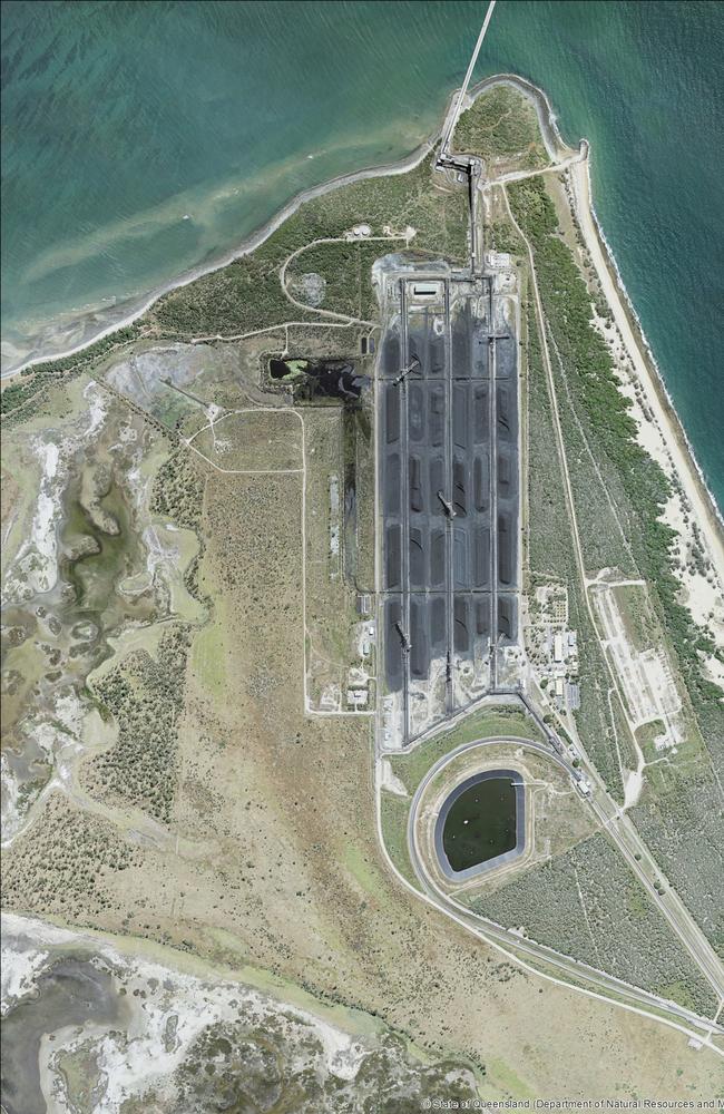 The Abbot Point coal terminal as seen from above.