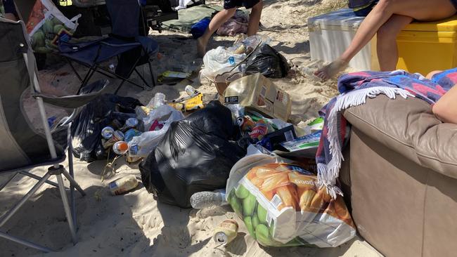 A kitchen found dumped in national park near Rainbow Beach. Fines totalling almost $4000 have been issued.