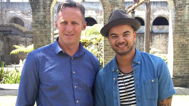 Titus Day and Guy Sebastian in happier times. Picture supplied