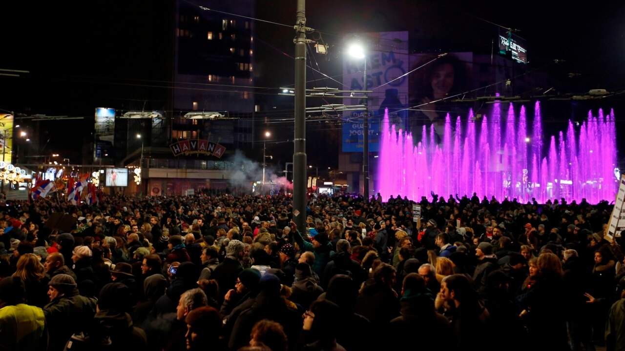 Thousands Protest Against Serbian President | Sky News Australia