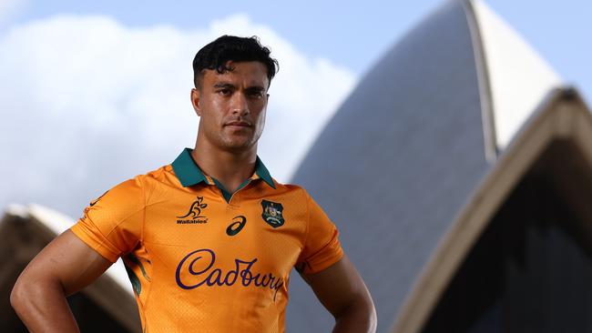 Joseph Suaalii has turned to Israel Folau as he prepares to make his Wallabies debut. Picture: Jason McCawley/Getty Images