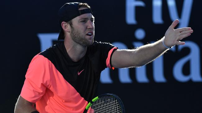 Jack Sock  has become the highest profile men’s seed to bow out on a day of carnage at the Australian Open. Picture: AFP