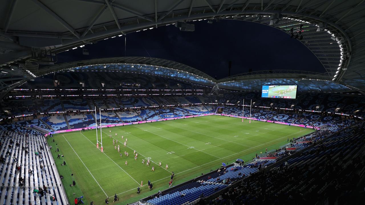 The Roosters and Dragons played the first official match at the new Allianz Stadium on Friday night. Picture: Cameron Spencer/Getty Images