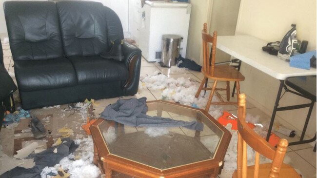 The living space where Luke William Yeardye, 24, kept a small puppy. Picture: Supplied