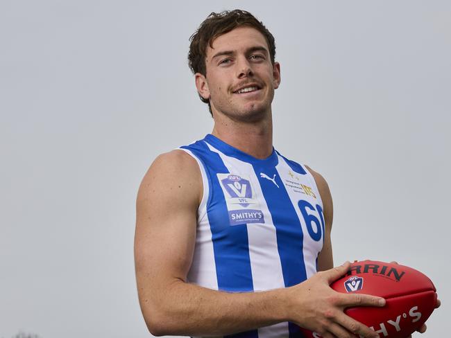 Jack Watkins at this year’s VFL media call. Photo: Graham Denholm/AFL Photos