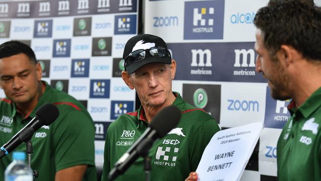 Wayne Bennett shows his excitement at becoming the Rabbitohs head coach.