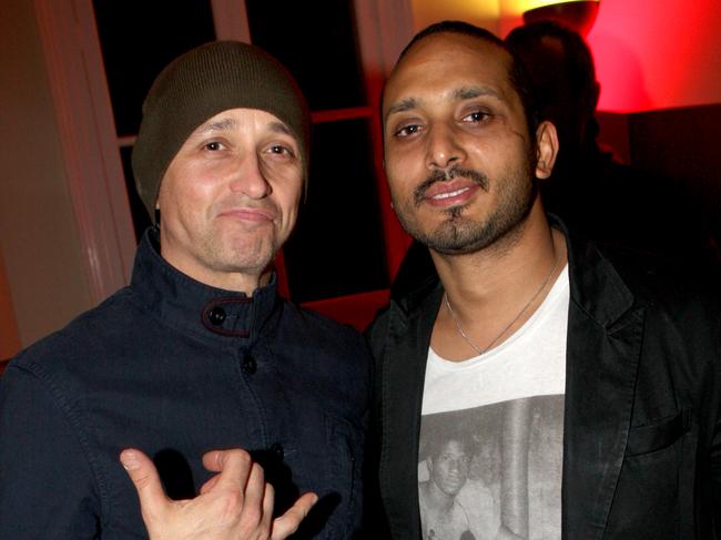 Johnny Diesel, left, with musician Dennis Dowlut, who is part of Disco Montego, a dance music duo that topped the charts in the 2000s.