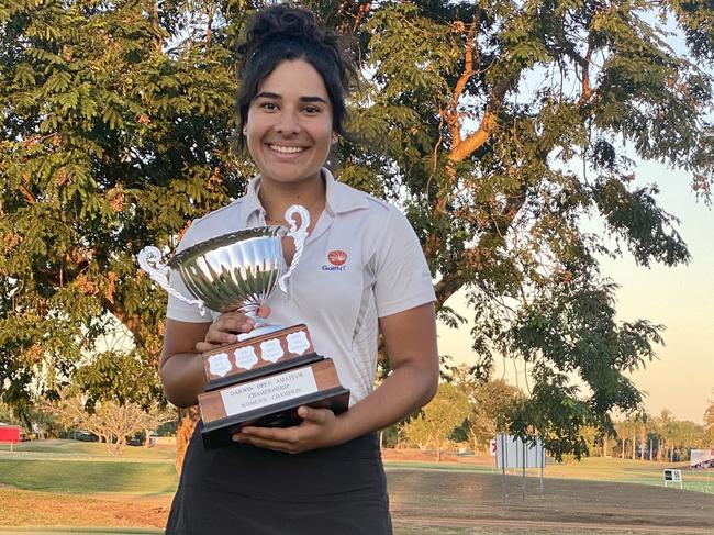 Katelyn Rika after winning the 2020 Schweppes Darwin Open. Photo: SUPPLIED