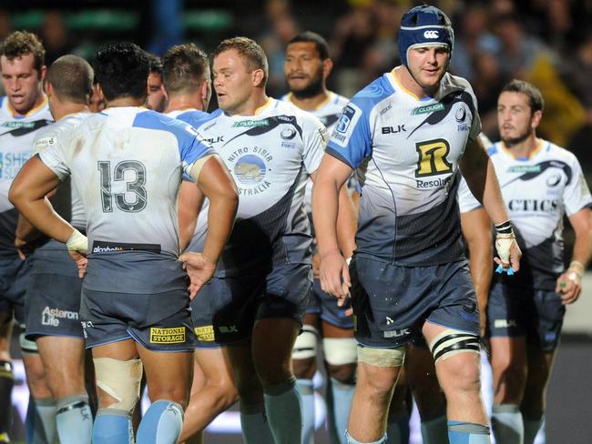 Western Force players during their round four loss to the Hurricanes.