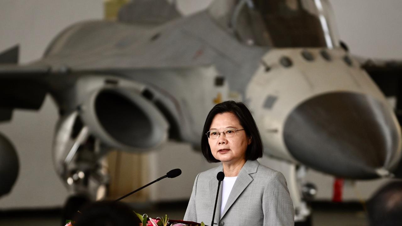 Taiwan President Tsai Ing-wen visits Penghu Air Force Base in September 2020. Picture: Sam Yeh/AFP