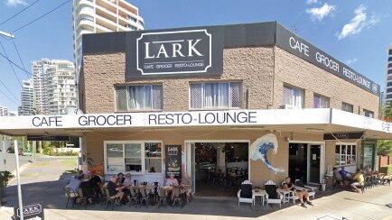 The Lark Cafe at Main Beach on the Gold Coast. An 18-level tower is proposed on the site.