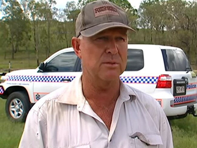 GYmpie MP Tony Perrett at his Tansey property, where police are searching for a missing man after his car was found abandoned near there. Pictures: Ch 7 Sunshine Coast