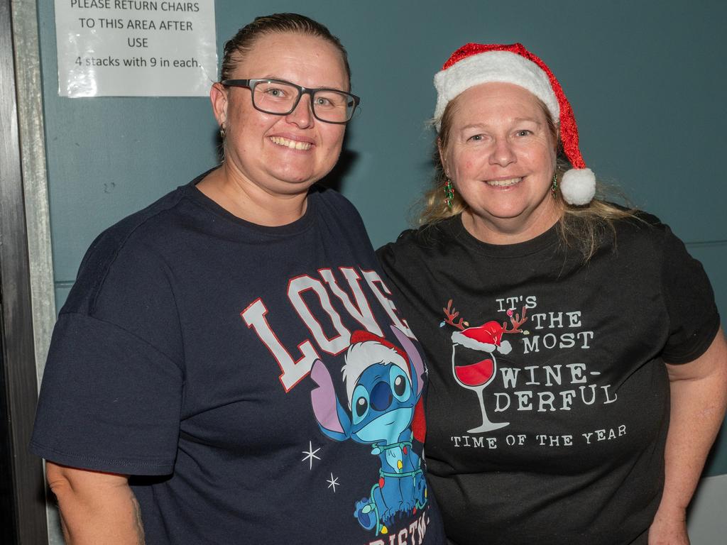 Kylie John and Kylee Richardson at Christmas Carols Hosted by Sarina Surf Lifesaving Club Saturday 21 December 2024 Picture:Michaela Harlow